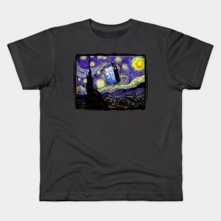 The Tardis in the Starry Night Kids T-Shirt
